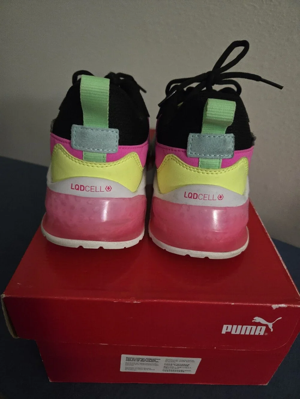 Puma Womens' Black Pink & Neon Accent Sneakers